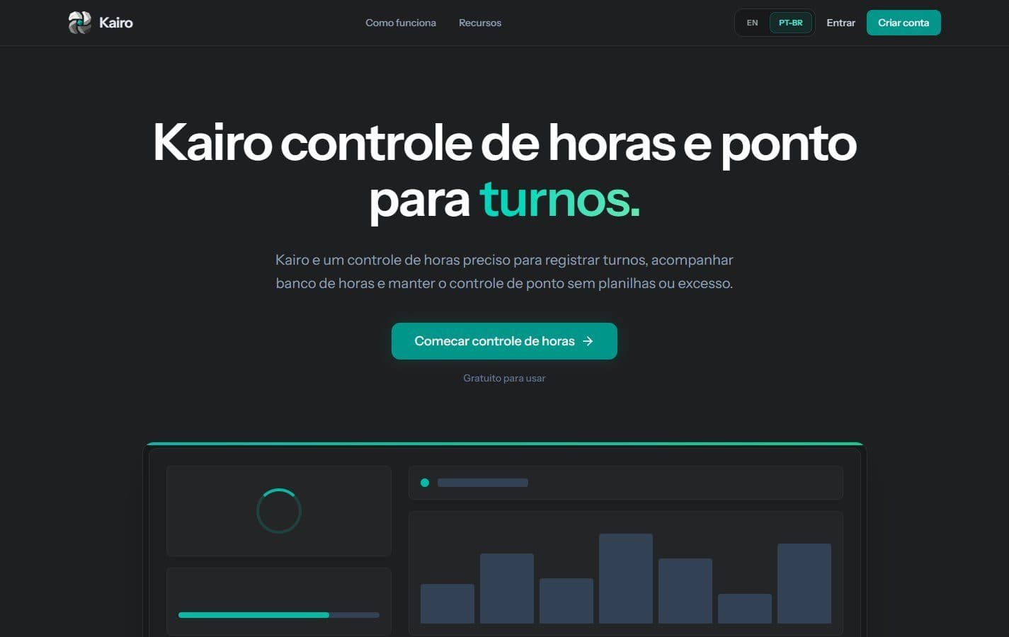 Server-rendered landing page, in Portuguese and English.