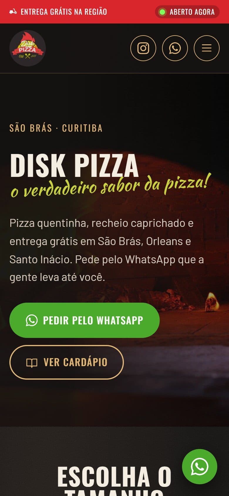 Disk Pizza — On mobile